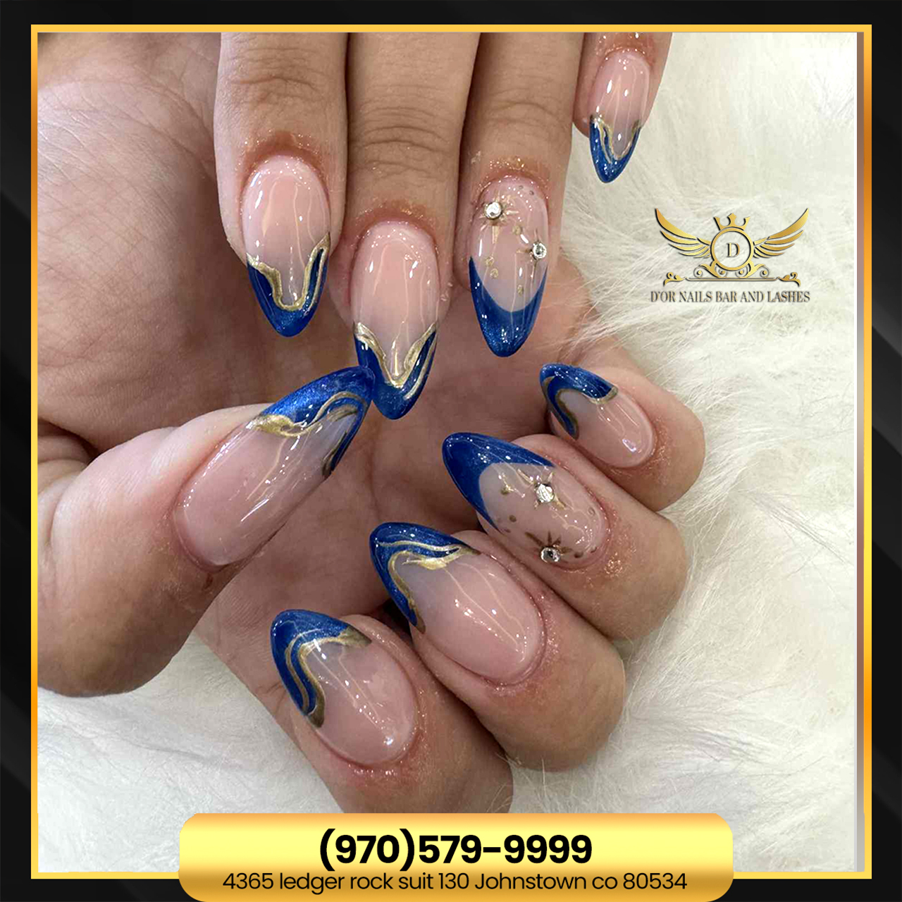 D’OR Nails Bar and Lashes nail work in Johnstown, Colorado